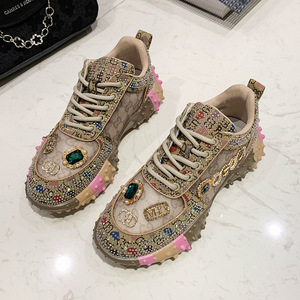 Nuova Tendenza 2025 della European Station: Sneakers Casual da Donna con Suola Spessa e Decorazioni in Diamanti, Stile Dad Shoes Invernale - Product Image 6