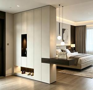 Armadio Modulare Moderno Minimalista Senza Maniglie Bicolore per Mudroom, Progetto Appartamento, Guardaroba di Lusso - Product Image 2
