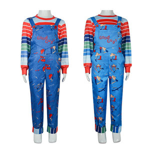 Venta caliente Película <span class=keywords><strong>de</strong></span> terror Juego <span class=keywords><strong>de</strong></span> niños <span class=keywords><strong>Chucky</strong></span> Cosplay Mono azul Disfraz Niño Halloween - Product Image 3