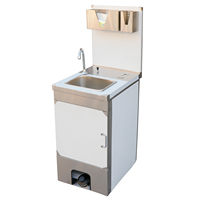 Évier portable en acier inoxydable à cuve unique avec robinet, réservoir d'eau chaude, lavabo extérieur pour le lavage des mains