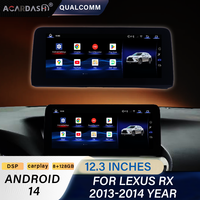 ACARDASH Qualcomm Snapdragon 8 cœurs, écran Android 14 de 12,3 pouces, 1920*720, navigation, Carplay, prise en charge 360 pour Lexus RX 2013-2014