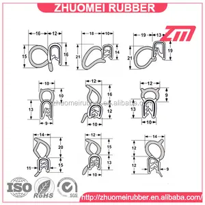 Custom Co Extrusion Profiles Automotive Rubber Door Edge Trim Seals