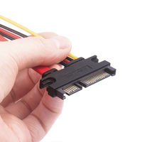 SATA7 + 15 22 Pines, Cable de alimentación de datos SATA, Conector de extensión SATA de 22 pines para HDD SSD de 2,5 ''y 3,5''