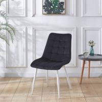 Chaise de salle à manger moderne en velours DC178 avec pieds en métal, chaise d'appoint rembourrée et douce pour cuisine, restaurant, salon, meubles de salle à manger