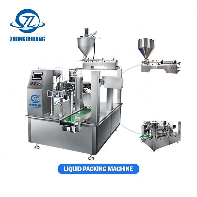 Chine Sac en forme automatique Doy Pouch Remplissage Machines d'emballage Savon visqueux Lavage Liquide Détergent Doypack Machine à emballer