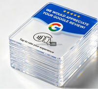 Support de table en acrylique 12 cm pour avis Google, compatible NFC213, pour avis en espagnol, français, italien et autres langues, prêt à être expédié