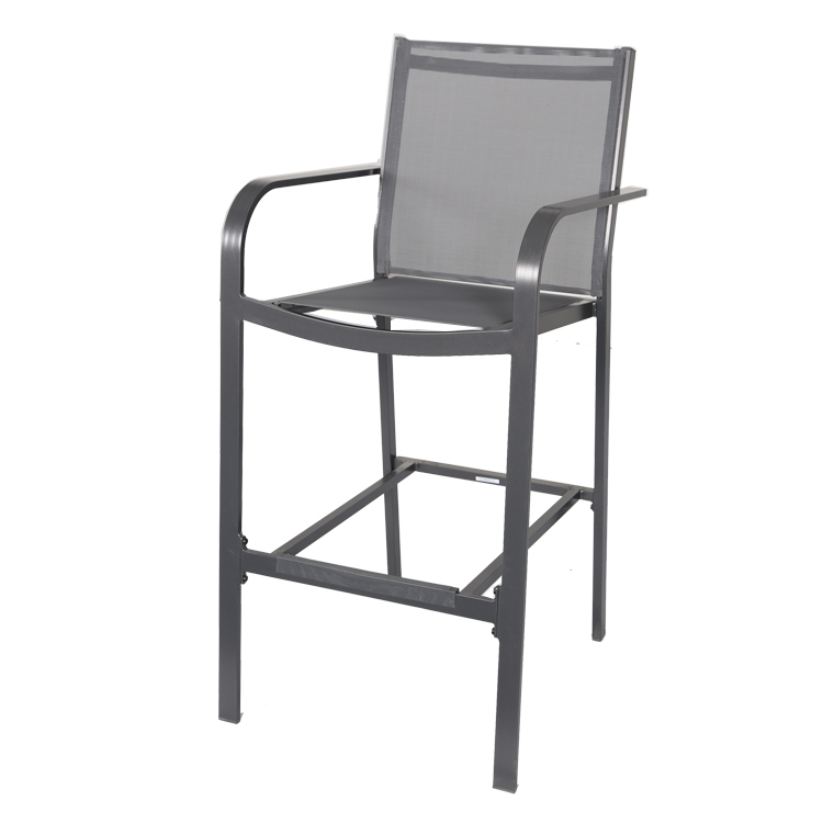 Bar 7 pièces en aluminium pub style européen mobilier d'extérieur patio cadre en teck table et chaises de jardin