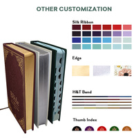 Bible grand format à impression personnalisée, couverture rigide en cuir PU, bord doré, vente en gros, cadeau d'église, édition limitée, offre spéciale