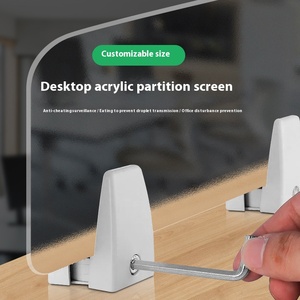 Panel de partición transparente esmerilado moderno, deflector de pantalla de escritorio de <span class=keywords><strong>oficina</strong></span> para escritorio, comedor, sala de estar, tamaño de soporte, Panel de escritorio - Product Image 1