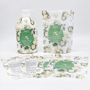<span class=keywords><strong>Film</strong></span> rétractable personnalisé pour bouteilles de soins de la peau, pour l'emballage de gel douche, étiquettes thermorétractables flexibles en PET PVC - Product Image 1