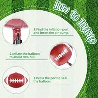 Ensemble de ballons de football 12 pouces en latex vert foncé, noir, blanc, marron, ballons en aluminium imprimés rugby, pour fête sportive, baby shower, décoration d'anniversaire