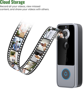 PIRスマートドアベルワイヤレスホームセキュリティ,防水ビデオとナイトビジョン電話カメラ付き - Product Image 1