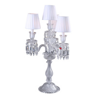 Lampe de table en cristal européen avec abat-jour en tissu pour salon, chambre à coucher, décoration de la maison