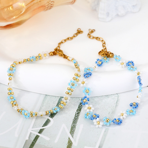 FY Mode Bijoux Bracelets Boho À La Main Amitié Miyuki Perles De Rocaille Soleil Fleur Marguerite Perlé Tressé <span class=keywords><strong>Surfeur</strong></span> Cheville Bracelets - Product Image 4