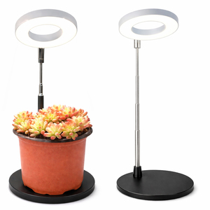 Lampada <span class=keywords><strong>LED</strong></span> ad Anello per Coltivazione con Altezza Regolabile e Base per Vaso, per Piante da Interno - Product Image 1