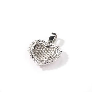 얼음 심장 모양 요정 펜던트 블링 cz 목걸이 여자 황동 포장 핑크 다이아몬드 보석 - Product Image 2