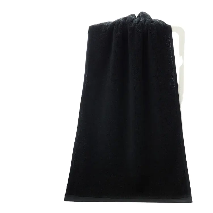 Pure cotton black towel thickened quick drying anti bleaching dyeing black ultra-fine fiber foreign trade towel