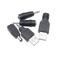 Adaptateur universel portable de prise d'alimentation CC vers USB B femelle, 5 mm de diamètre extérieur, 2,1 mm de diamètre intérieur, 5 V/CC 1,5 A, corps en laiton nickelé, revêtement en PVC