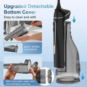 Hydropulseur <span class=keywords><strong>dentaire</strong></span> pour l'hygiène buccale, réservoir <span class=keywords><strong>d</strong></span>étachable de 300 ml, étanche IPX7, rechargeable, USB-C, sans fil, portable - Product Image 5