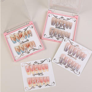 <span class=keywords><strong>Uñas</strong></span> Postizas <span class=keywords><strong>Cortas</strong></span> de Acrílico Directo de Fábrica Reutilizables Hechas a Mano con Gel UV para Presionar - Product Image 4