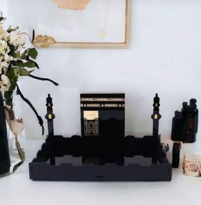 Plateau de service islamique en acrylique Kaaba pour la décoration de fête musulmane, les aliments, les collations et les biscuits - Product Image 3