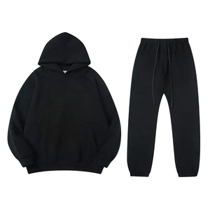 Ensemble de survêtements streetwear oversize pour hommes, 100 % coton épais, imprimé numérique, avec sweat à capuche et pantalon de jogging en molleton - Product Image 2