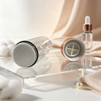 Flacon d'huile essentielle en PET de 50 ml, capsule, résistant aux rayures, base argentée or rose, flacon cosmétique