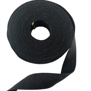 Factory Customization 45mm Black Intermediate Aramid Webbing High Temperature Resistance Flame Retardancyaramid Fiber Webbing