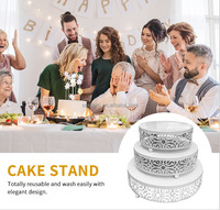 Bandeja de Postres Dorada Creativa de Estilo Europeo para Bodas, Plato de Pastel de Hierro de Varias Capas, Estante para Pastel, Plato para Frutas, Plato para Aperitivos