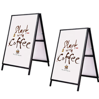 2-pack 24X36" Papan Tanda Trotoar Portabel Berbahan Logam Kuat Model A-Frame, Stand Poster Dua Sisi, Papan Sandwich untuk Iklan