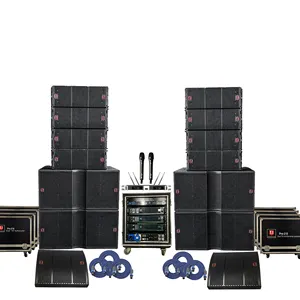 Pro210 dual 10 inch line array speaker dual 18 inch subwoofer amplifier processor mixer monitor fully set with good prices