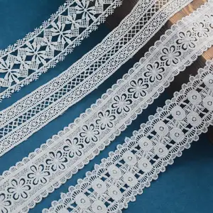 High Quality Guipure Polyester Lace Trimming Cotton And Water Soluble Embroidery Lace Trim In Stock For Clothing Acce