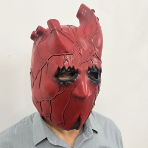 Máscara de cabeza de corazón novedad látex órgano humano tocado Halloween disfraces fiesta accesorios <span class=keywords><strong>vestido</strong></span> extraño - Product Image 4
