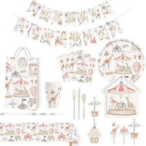 Kit de Vajilla para Fiesta de Cumpleaños Infantil DAMAI, Juego de Platos, Vasos y Servilletas con Diseño de Circo, Decoraciones para Eventos de Cumpleaños - Product Image 2