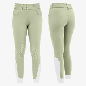 Peralatan berkuda profesional legging legging pengendara kuda kustom celana ketat Jodhpurs wanita celana kuda sejuk