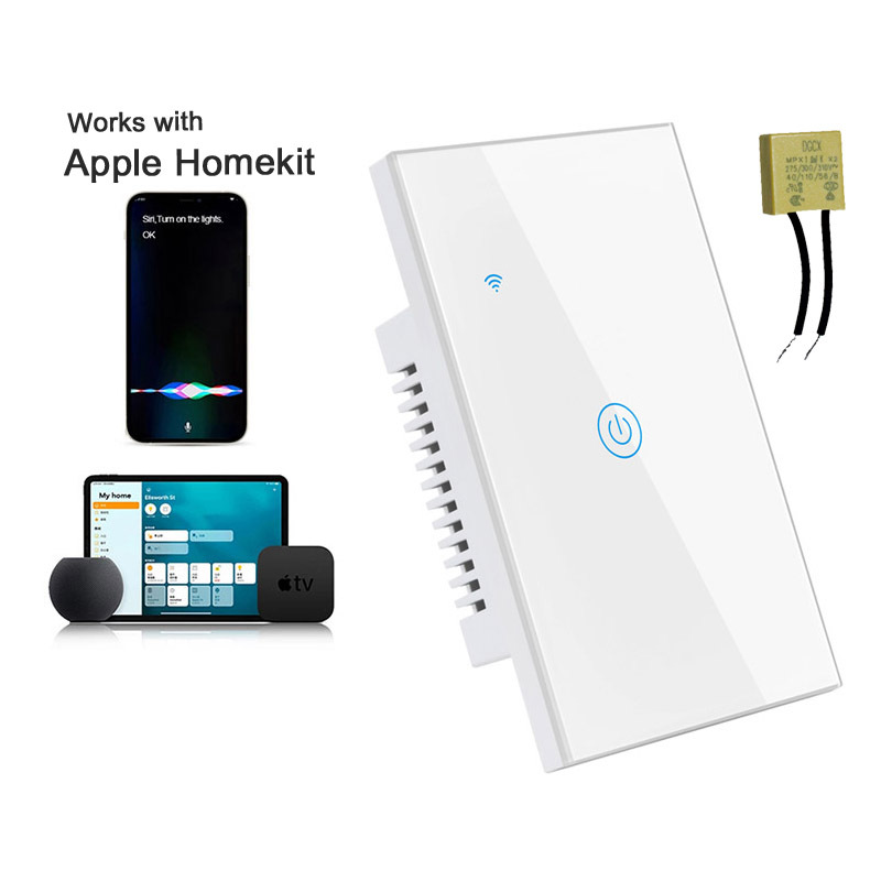 Ledeast DS-121JLHK новый стиль Homekit США Стандартный умная розетка, Wi-Fi + BLE выключатель света реле дизайн No-нейтральная проводки Сенсорная панель переключателя