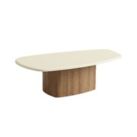 Table basse en micro-ciment effet pierre calcaire, peinture artistique, hydrofuge, facile à nettoyer, résistante à l'usure, écologique, mobilier de salon