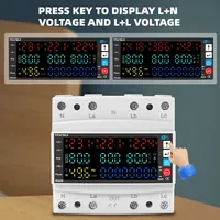 Compteur d'énergie intelligent WiFi triphasé Tuya avec protection contre les fuites, protection contre les surtensions/sous-tensions, limite de courant 100A, interrupteur relais
