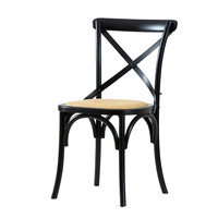 Chaise de restaurant empilable en bois à dossier croisé pour la restauration, vente en gros d'usine
