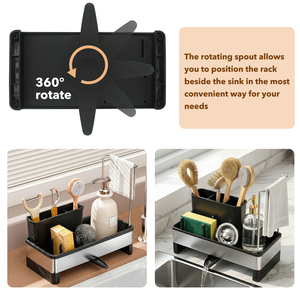 Organizzatore per Lavello in Acciaio Inox con Portaspugna, Portaspazzole, Portasapone e Portaoggetti Antiruggine per <span class=keywords><strong>Cucina</strong></span> - Product Image 3