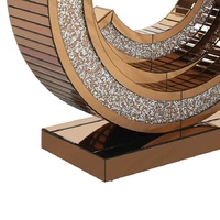 Table console moderne en bois avec décoration en verre miroir, cloison décorative à finition miroir pour le hall d'entrée