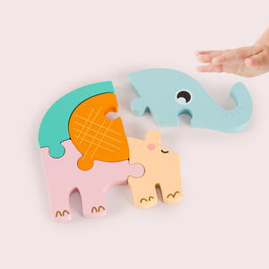 Puzzle en bois 3D d'animaux de dessin animé, jouet éducatif pour les enfants de 14 ans et plus, unisexe, moins de 50 pièces, assemblage facile, difficulté 1 étoile - Product Image 5