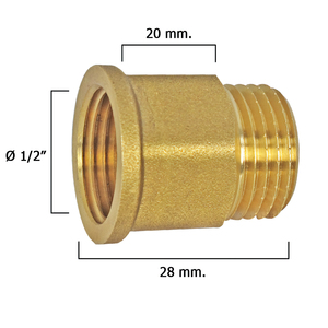Estensione Esagonale Lucidata 1/2x20 - Product Image 1