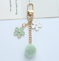 Porte-clés pendentif fleur de cerisier de style japonais, chaîne de téléphone creuse en forme de cœur mignonne pour fille, décoration d'emballage