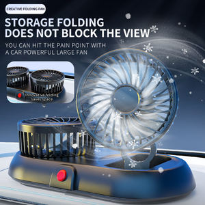 Ventilateur <span class=keywords><strong>de</strong></span> voiture pliable à 2 têtes et 3 vitesses en PP, 5V/12V/24V, mini ventilateur USB pour tableau <span class=keywords><strong>de</strong></span> bord, gain <span class=keywords><strong>de</strong></span> place, pales <span class=keywords><strong>de</strong></span> 4 pouces - Product Image 4