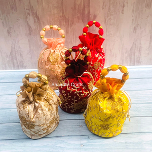 Bolsa Khajuri Potli pequeña étnica decorativa hecha a mano tradicional para atuendo tradicional funciones Haldi/ Mehendi - Product Image 3