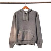 Pull à capuche court zippé et demi-fermeture éclair pour hommes Sweat à capuche en tricot surdimensionné et pull avec capuches pour hommes