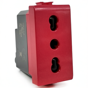 Enchufe de Doble Propósito 10-16A Rojo con Señalización de Emergencia Compatible con Living International - Product Image 2