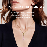 Collier diffuseur d'huiles essentielles en quartz rose plaqué or de luxe pour femme, cadeau