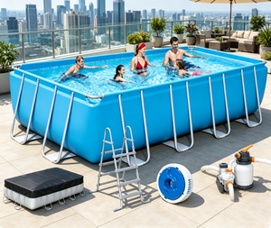 Piscine gonflable portable en PVC personnalisable, prête à être expédiée, piscine extérieure pour les vacances d'été, jardin - Product Image 1